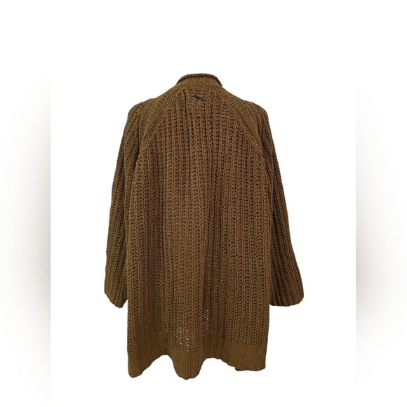 Billabong Oversized Open Weave Cardigan Sweater With 2 Front Pockets Size Small - Picture 3 of 5